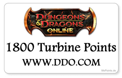 Dungeons &amp; Dragons Online - 1800 Turbine Point Code (EU)