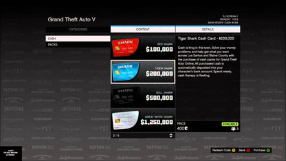 Grand Theft Auto Online: Great White Shark Cash Card - 1.250.000$ PC Activation Code