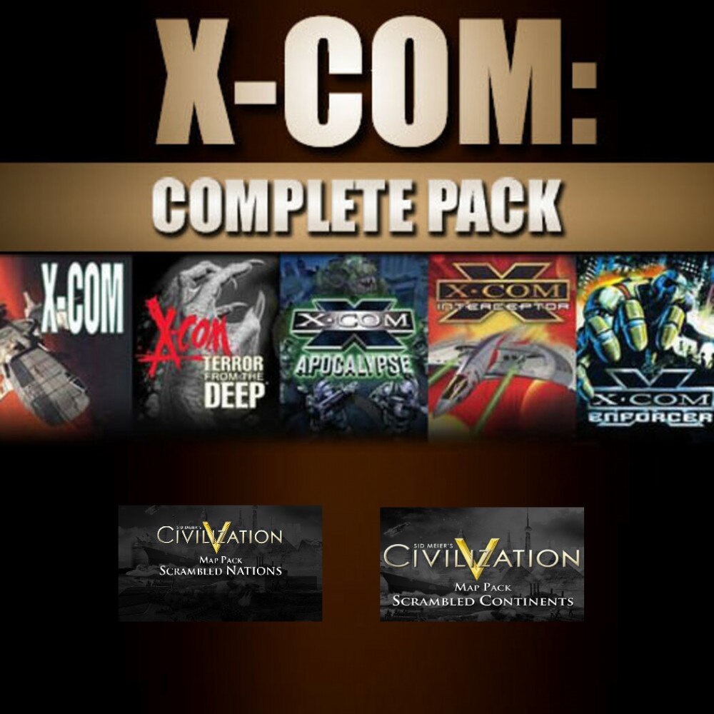 X-COM: Complete Pack + Sid Meier's Civilization V: Gods &amp; Kings &amp; Scrambled Nations &amp; Scrambled Continents Map Packs (Steam)